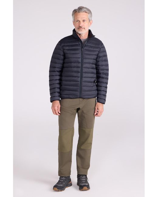 Mountain Warehouse Blue 'Featherweight' Down Jacket Water Resistant Puffer Full Zip Winter Coat Polyamide for men