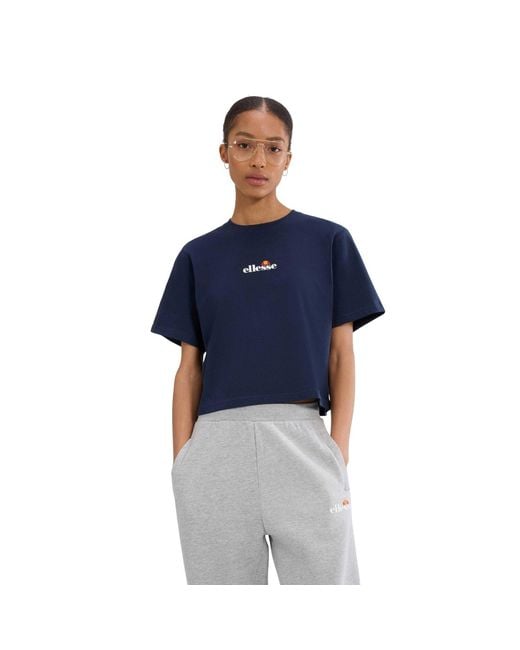 Ellesse Blue Ladies Silinto 2 Crop T-Shirt Cotton