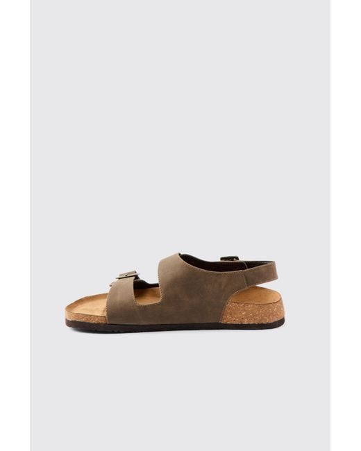 BoohooMAN Green Double Strap Buckle Sandal for men