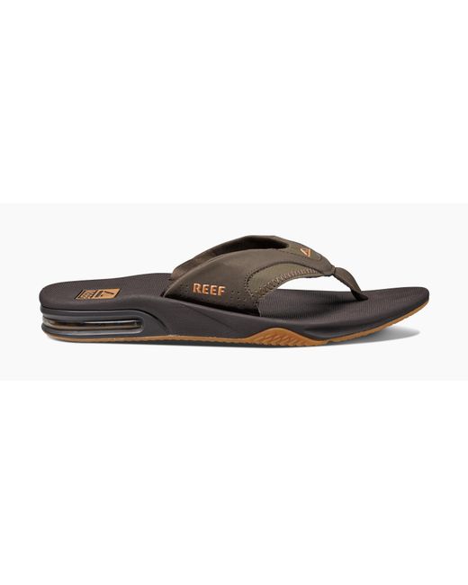 Reef Black Fanning Flip-Flop/Gum for men