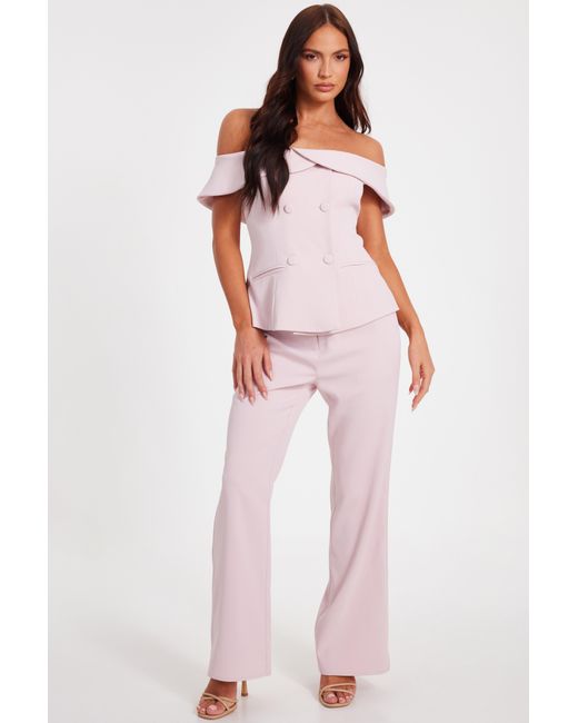 Quiz Pink Pale Bardot Waistcoat