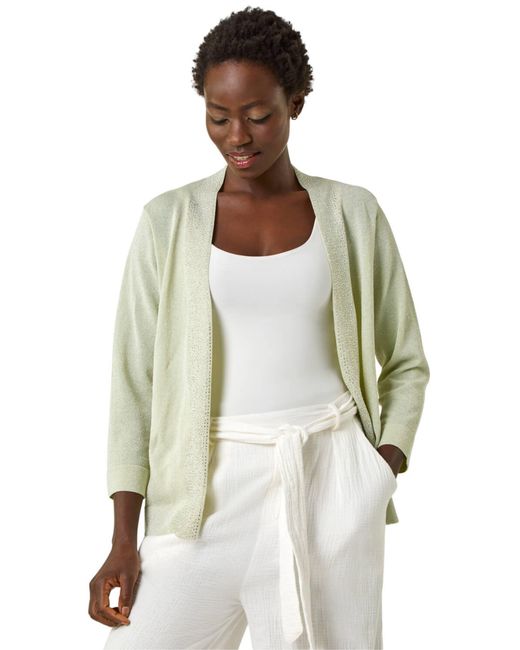 Roman Multicolor Shimmer Detail Shrug Cardigan