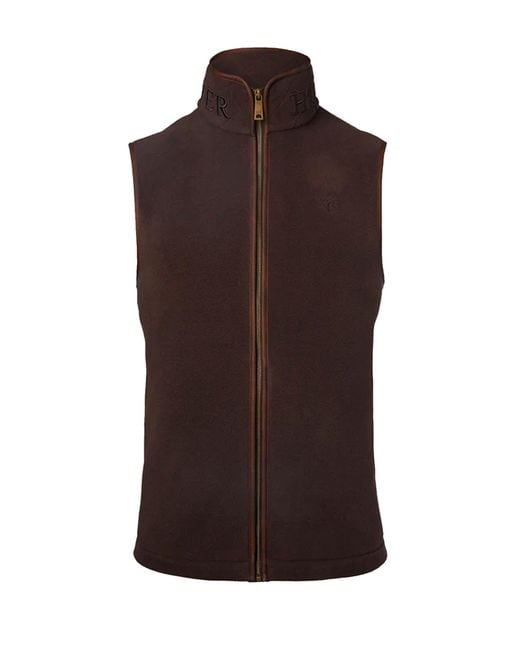 Holland Cooper Brown Country Fleece Gilet Chocolate for men