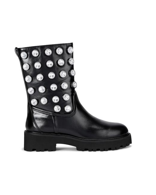 Kurt Geiger Black Patent Leather Embellished Octavia Ankle Boots