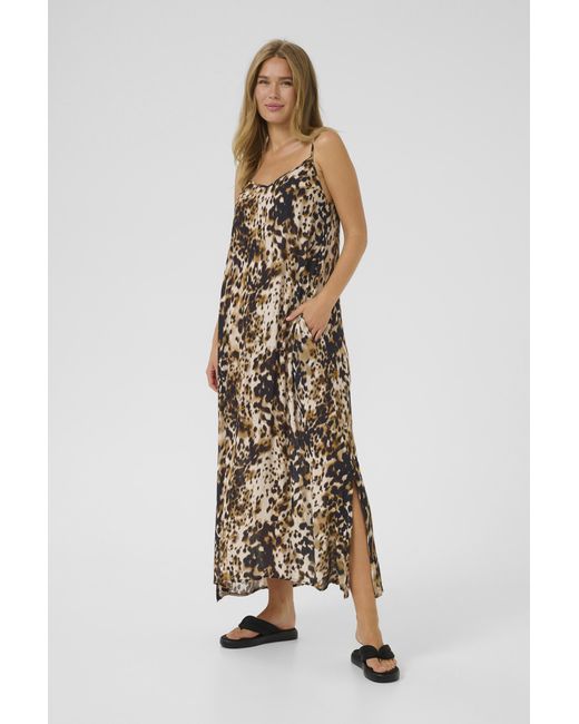 Kaffe Jurk Regular Fit Leopard Print in het Natural
