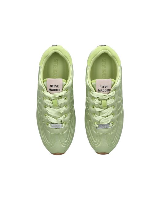 Steve Madden Green Satin Abbi Sneakers