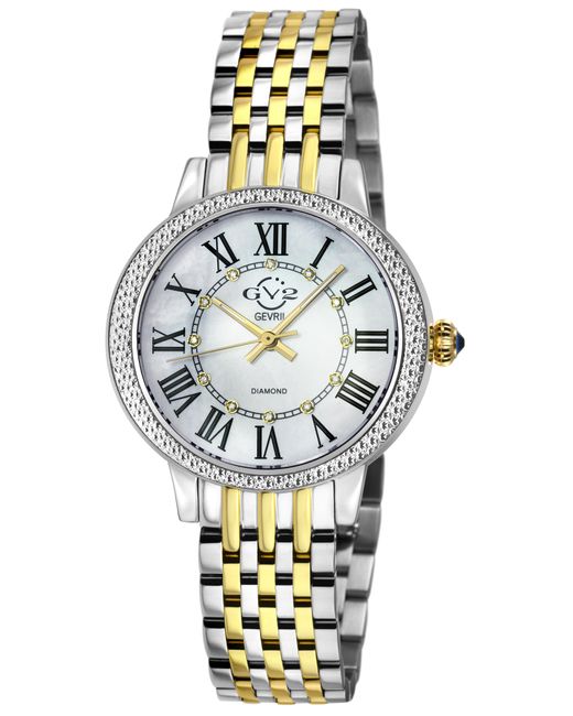 Gv2 Metallic Astor Iii Mop Dial Swiss Quartz Stainless Steel Diamond Watch