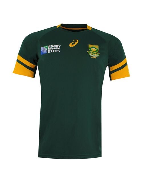 Asics Green South Africa Rugby Sb Home Fan T-Shirt for men