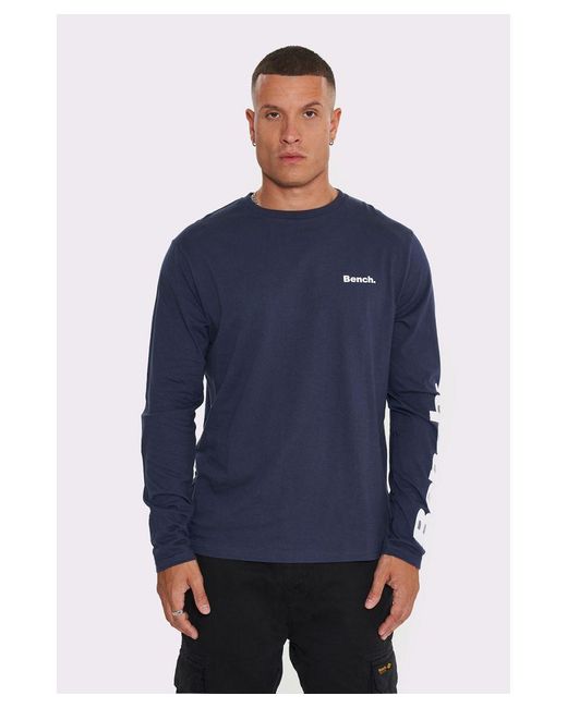 Bench Blue Navy 2 Pack 'caviar' Cotton Long Sleeve T-shirts for men