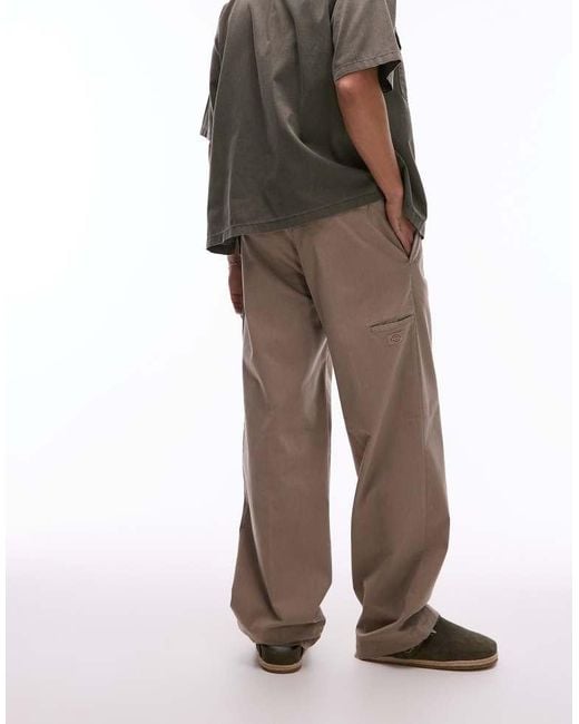 Dickies Natural Unionville Pleated Wide Leg Work Trousers for men