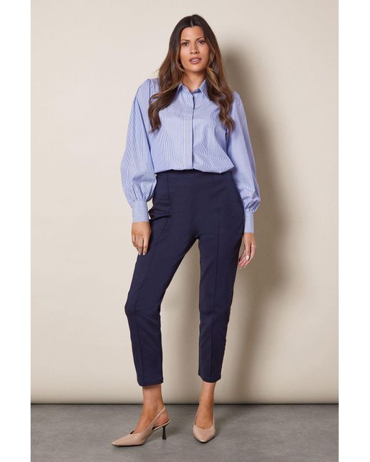 Wallis Blue Bengaline Split Hem Slim Trouser