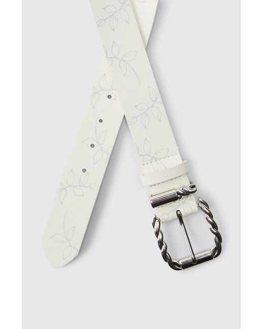 BoohooMAN Multicolor Pu Floral Belt for men