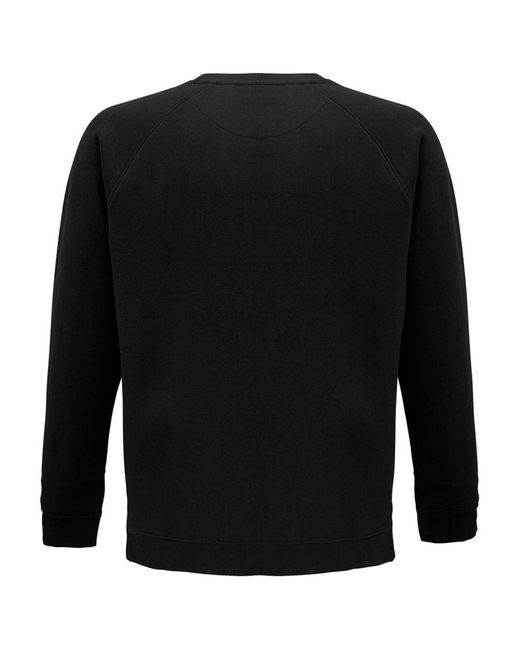Sol's Black Adult Space Organic Raglan Sweatshirt