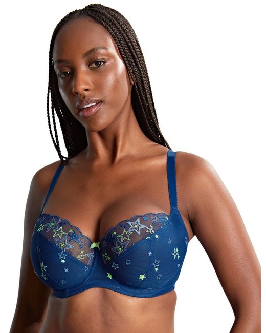 Panache Blue Blossom Balcony Bra