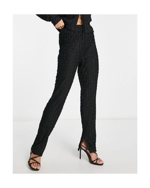 Lola May Black Textured Trousers Co-Ord