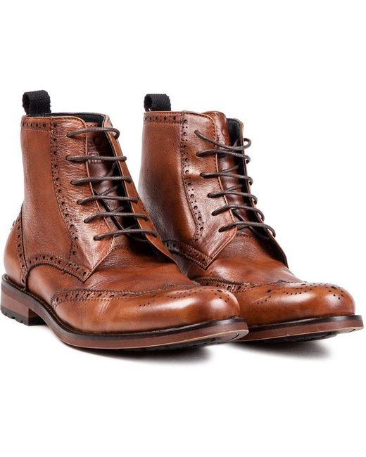 Sole Brown Crafted Hammer Brogue Boots for men