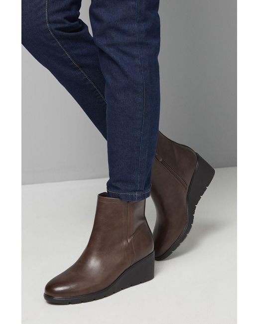 Good for the Sole Blue Mary Comfort Medium Wedge Casual Ankle Boots