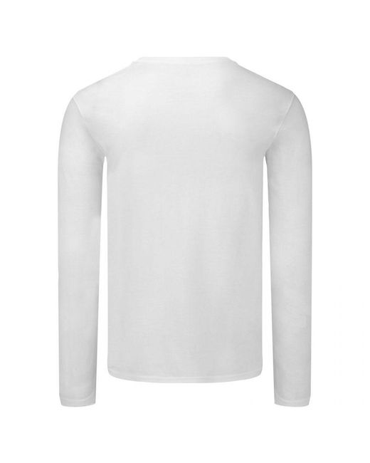 Fruit Of The Loom White Iconic 150 Long-Sleeved T-Shirt for men
