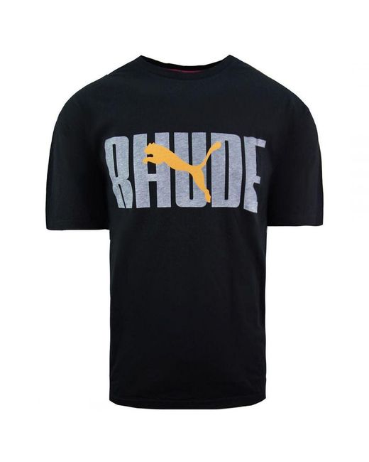 PUMA Black X Rhude Graphic Short Sleeve Crew Neck T-Shirt 596757 51 Cotton for men