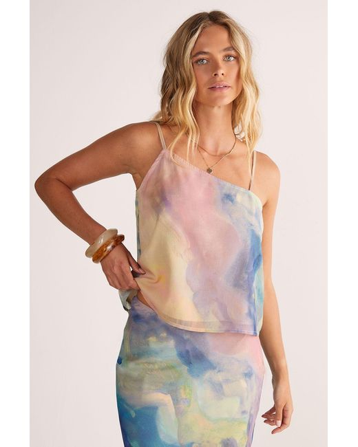 Nasty Gal Multicolor Chiffon Marble Print Cami Top