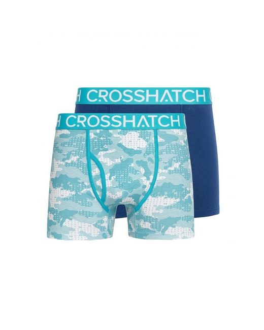 Crosshatch "Kamzon" Boxershorts Für Herren (2Er-Pack) (Petrol) in Blue für Herren