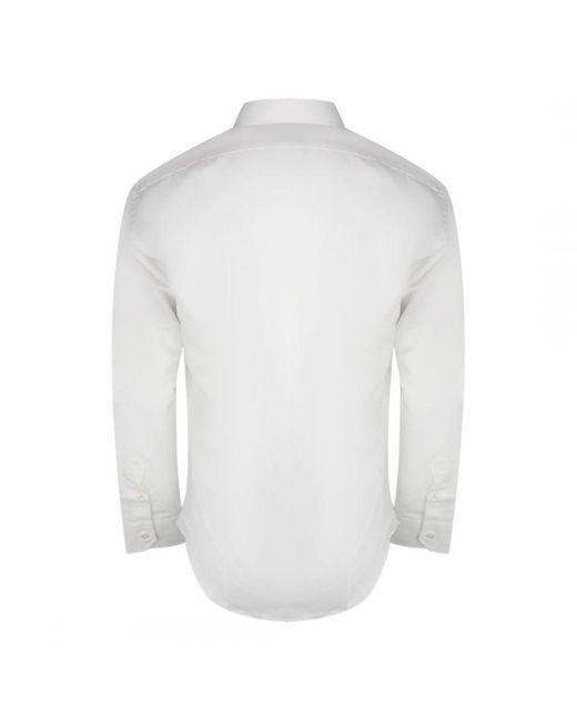 Aquascutum White Branded Plain Long Sleeve Shirt Cotton for men