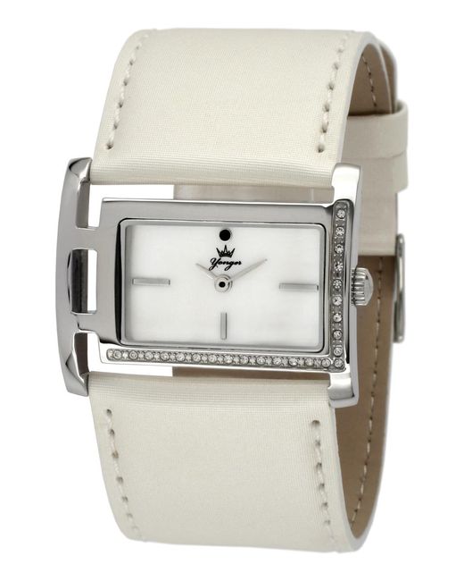 Yonger & Bresson Gray And Bresson Leather Watch With Bezel