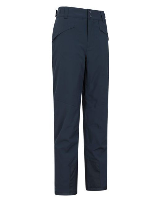 Mountain Warehouse Blue 'Orbit' Ski Trousers Short Waterproof Breathable 4 Way Stretchy Pants for men