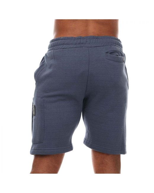 Duck and Cover Blue Milgate Pocket Jogger Shorts for men