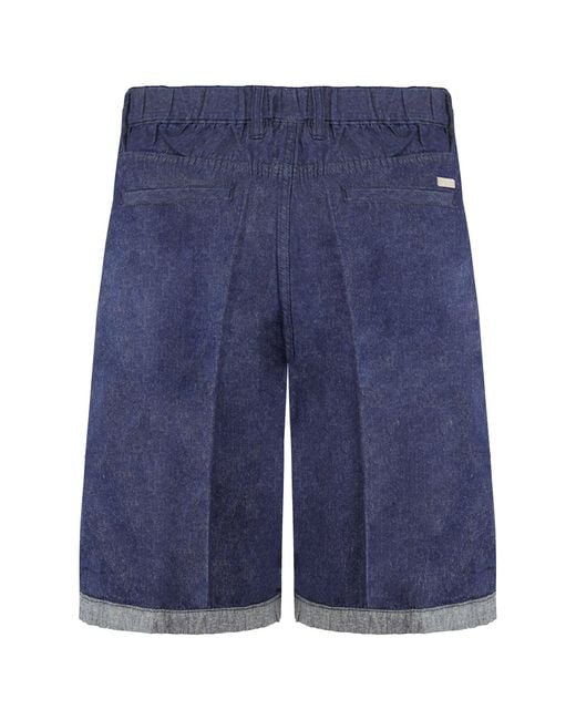 ARMANI EXCHANGE Blue Denim Shorts Cotton for men