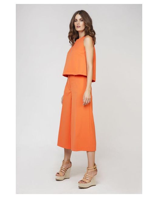 Conquista Orange Cropped Culottes By Fashion By