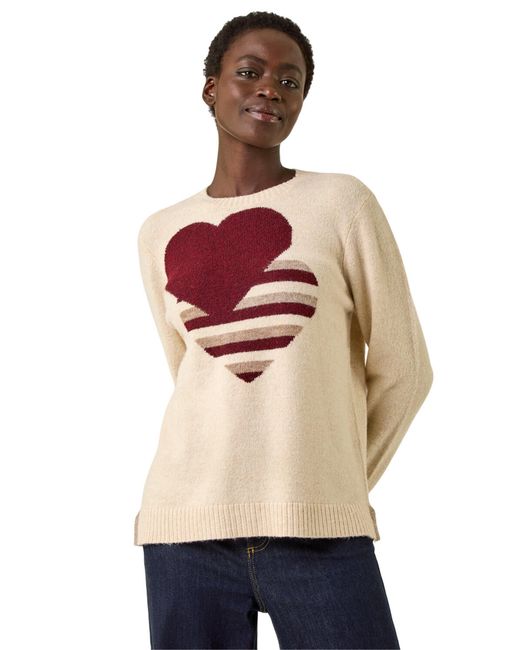 Roman Red Heart Crew Neck Knit Jumper