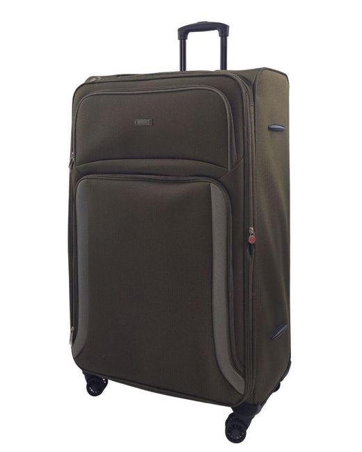 Infinity Leather Black Soft 8 Wheel Luggage Light Travel Suitcases