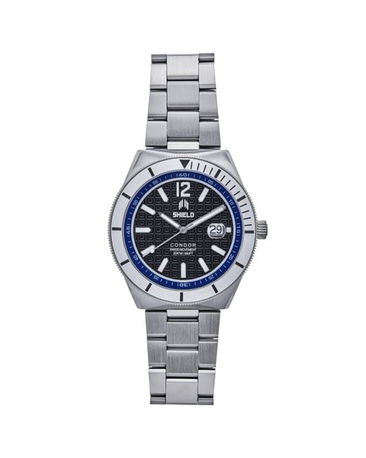 Shield Blue Condor Bracelet Watch W/Date for men