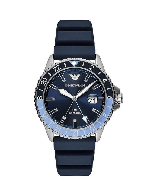 Emporio Armani Blue Diver Watch Ar11592 Silicone for men