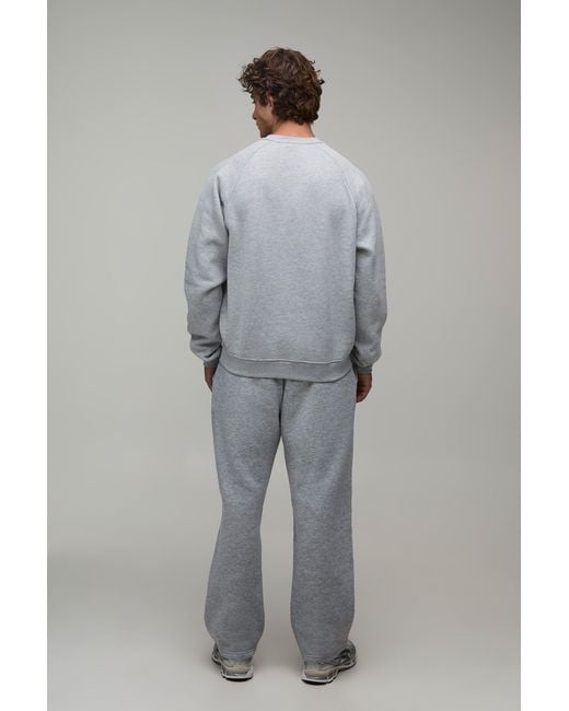 BoohooMAN Gray Essential Regular Fit Raglan Sleeve Sweater for men