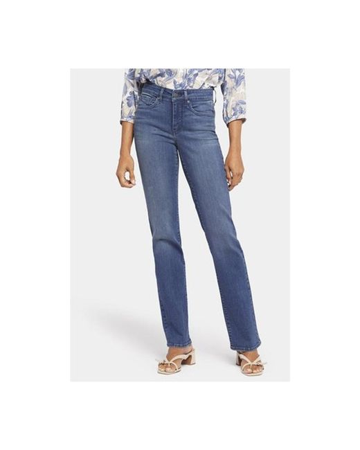 NYDJ Marilyn Straight Jeans Mediumblauw Premium Denim | Rendezvous in het Blue