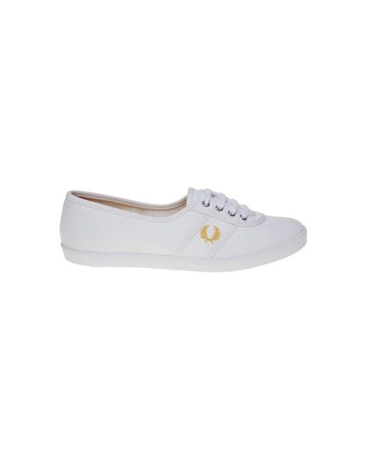 Fred perry white & gold aubrey trainers sale