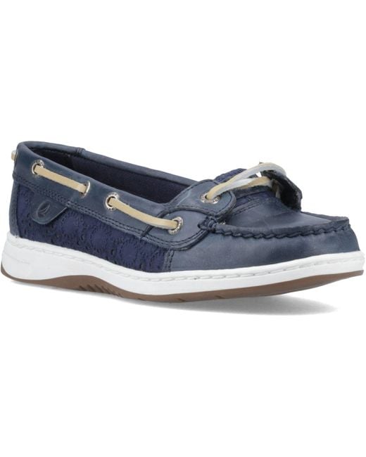 Sperry Top-Sider Blue Angelfish Leather & Cotton Boat Shoes