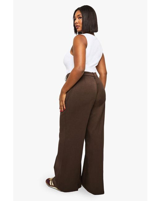 Boohoo Brown Plus Tailored Trouser