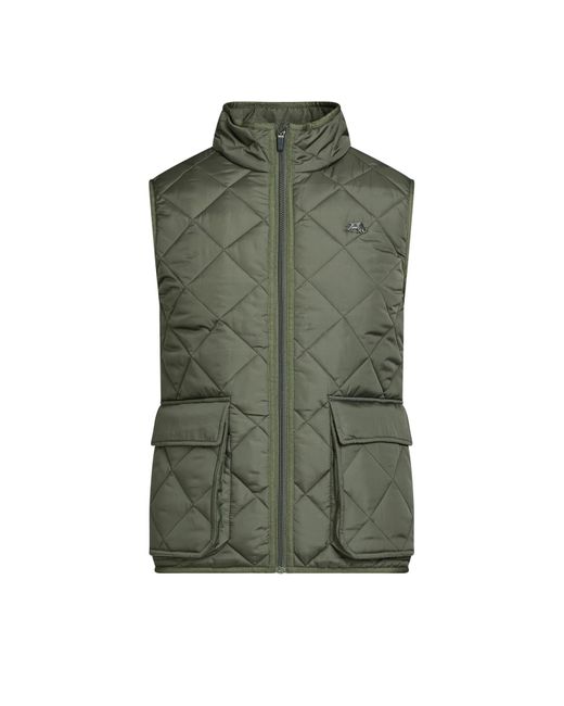 Raging Bull Green Quilted Patch Pocket Gilet for men