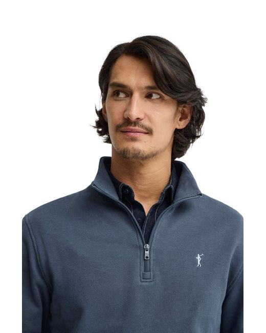 POLO CLUB Blue High Neck Zip-Up Sweatshirt Sweatshirt28 for men