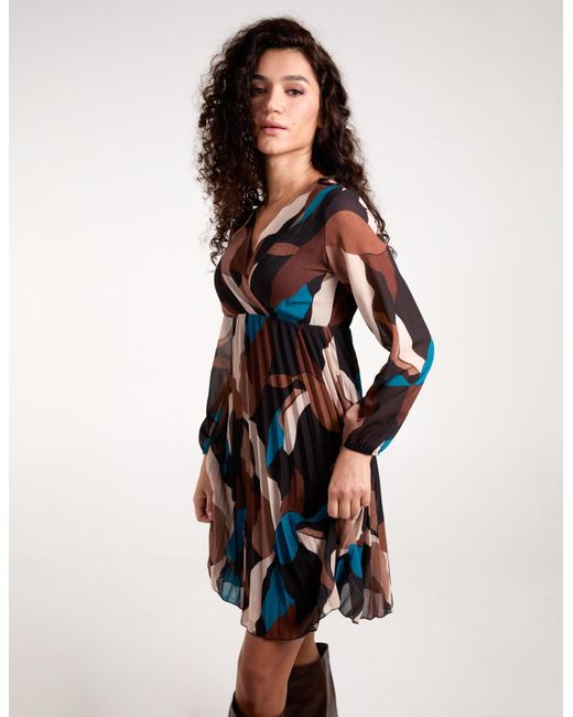 Blue Vanilla Pleated Wrap Dress | Lyst UK