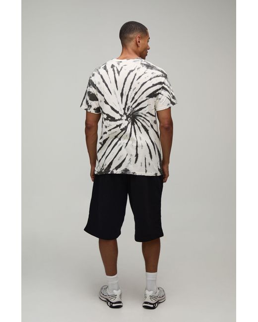 BoohooMAN Brown Oversized Acdc Tie Dye License Print T-Shirt for men