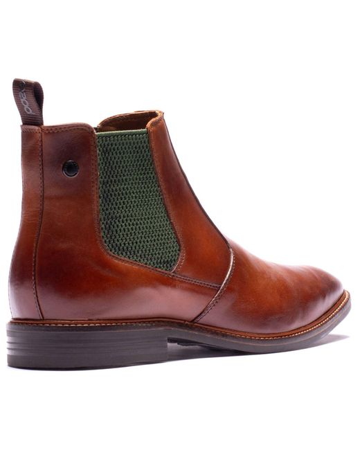 Base London Brown Kensington Leather Washed Boots for men