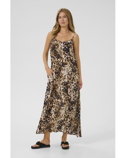 Kaffe Jurk Regular Fit Leopard Print in het Natural