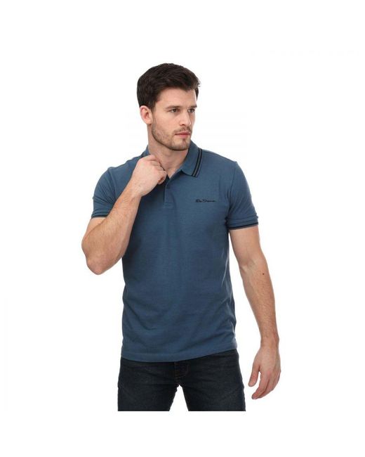 Ben Sherman Blue Twin Tipped Polo Shirt for men