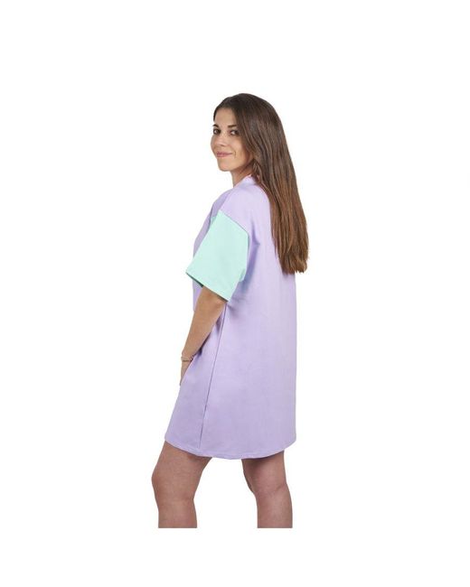 Superb Purple Vestido De Manga Corta Oversized Behappy Sprbdrov-2201 Mujer