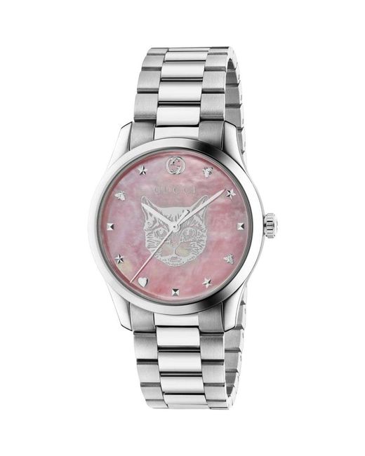 Gucci Pink Ya1264166 G-Timeless Mother Of Pearl Dial Watch
