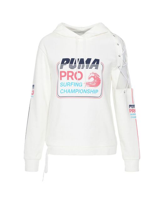 PUMA White X Rihanna Fenty Side Hoodie Cotton